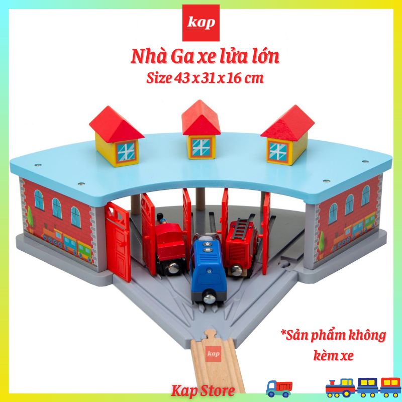 Nhà ga xe lửa , phụ kiện mô hình đường ray xe lửa gỗ
