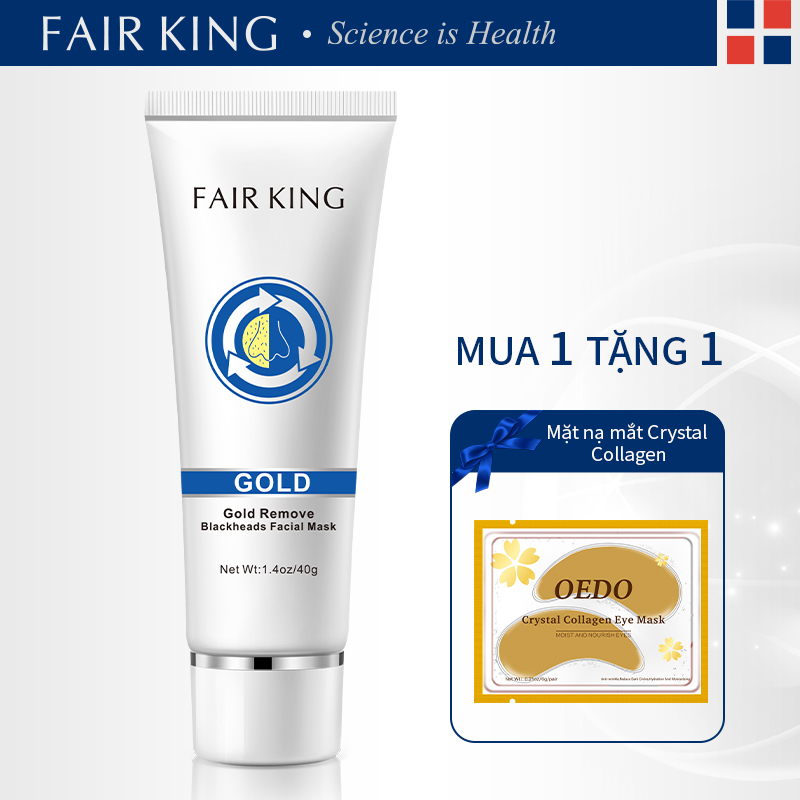 VOUCHER GIẢM 20%:FAIR KING Mặt nạ vàng loại bỏ mụn đầu đen Thu nhỏ lỗ chân lông Cải thiện làn da thô ráp Mụn đầu đen Shills Mặt nạ loại bỏ mụn đầu đen Làm sạch sâu lỗ chân lông Thu nhỏ lỗ chân lông Chăm só