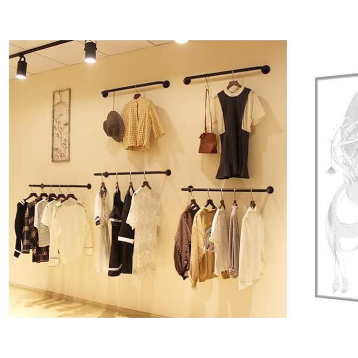 Thanh treo quần áo-giá gắn tường-thanh u-chuyên dùng cho shop thời trang,..