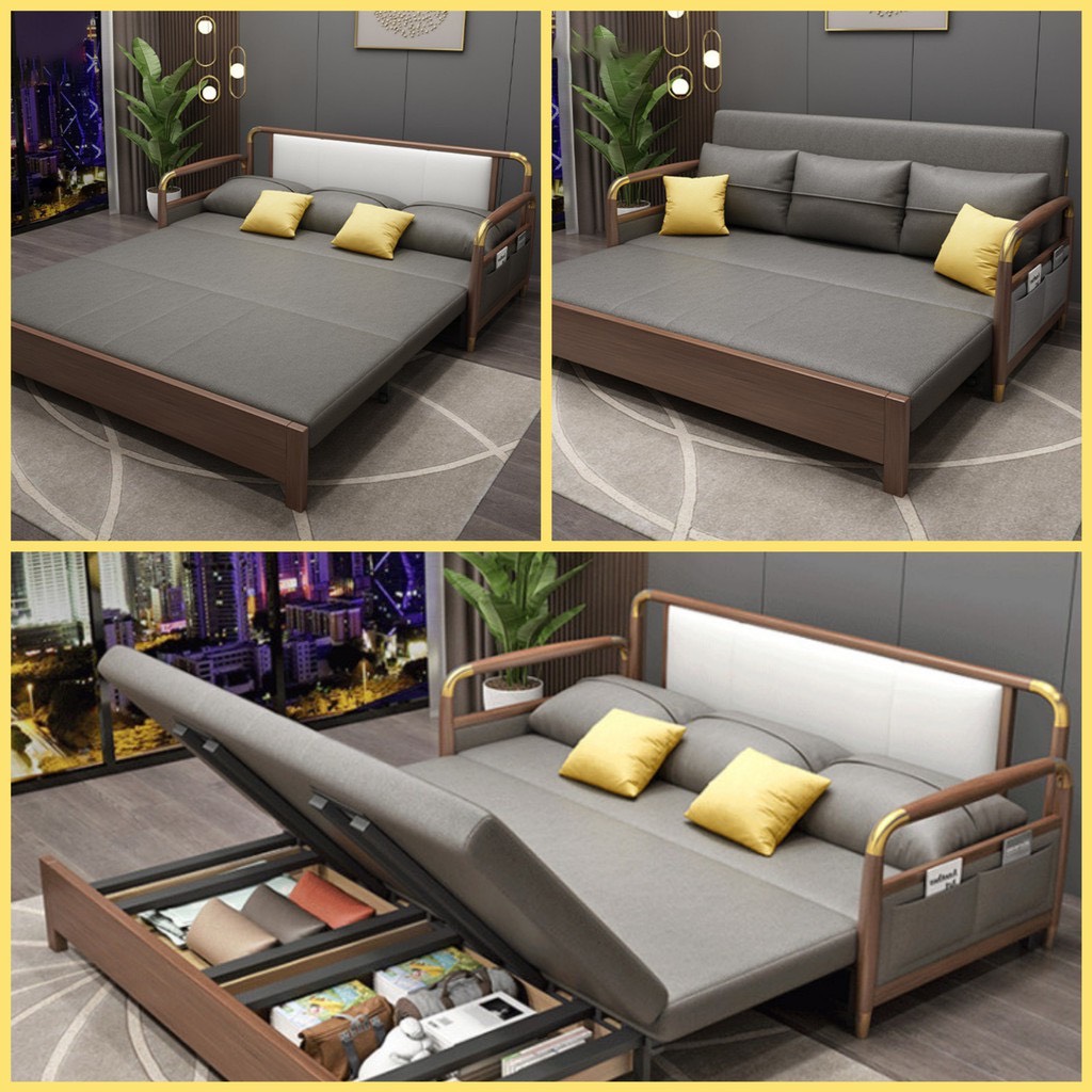 Ghế sofa giường thông minh 160x190cm có ngăn chứa đồ hàng nhập khẩu cao cấp