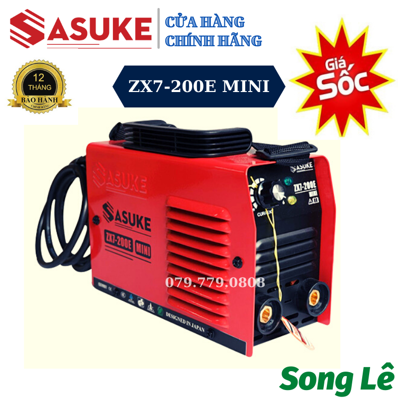 Máy hàn điện tử mini gia đình và thợ inverter sasuke zx7 200e - bh 12 tháng - hàn được điện yếu