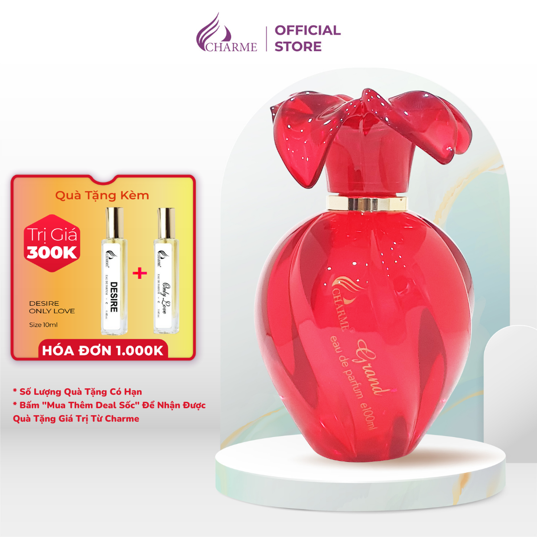 Nước hoa nữ cao cấp, Charme Grand, lưu hương lâu, hương hoa cỏ nhẹ nhàng, nữ tính, 100ml