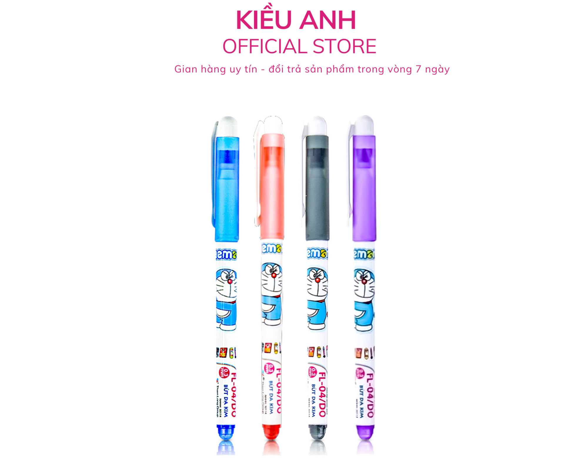 Combo 20 cây bút lông kim - bút mực nước thiên long - doraemon fl-04/do