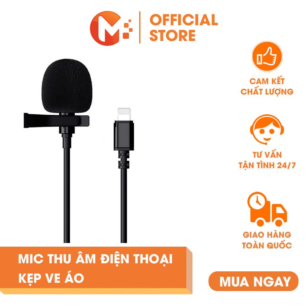 Micro Cài Áo Cho Điện Thoại, Có Chân 3.5mm Type-C Lightning iPhone Android, Thu Âm Nhạy Rõ Nét, mic thu âm điện thoại kẹp ve áo - Mikatek