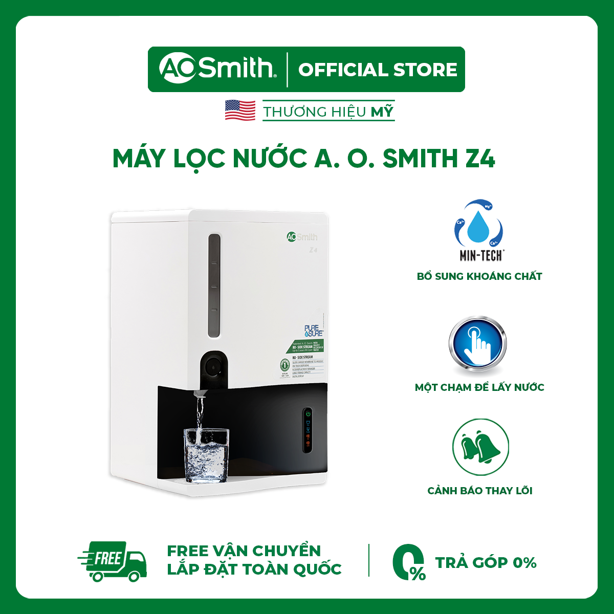 [Trả góp 0%]Máy Lọc Nước A. O. Smith Z4