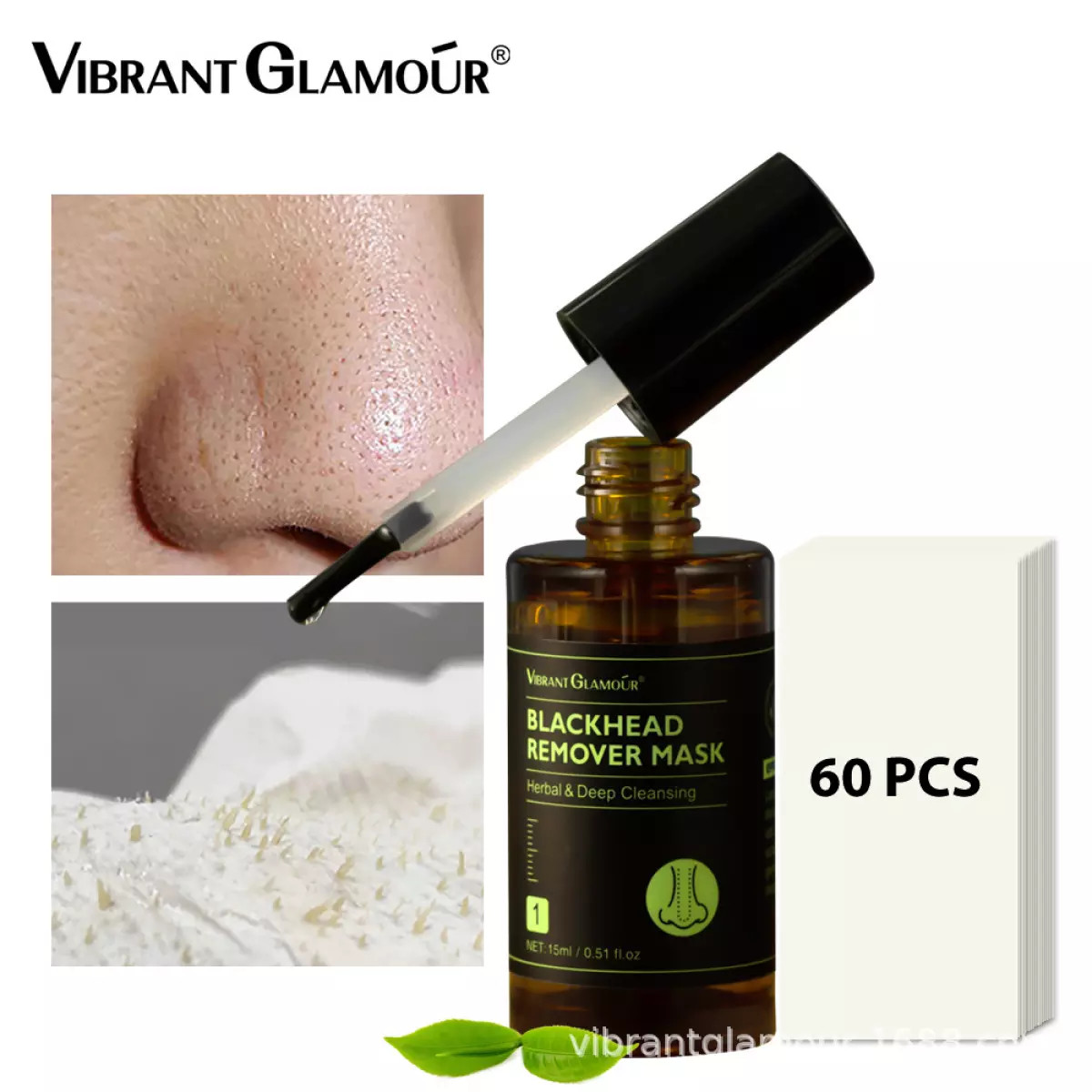 Vibrant glamour serum lột mụn đầu đen mụn cám ngăn ngừa mụn kiềm dầu làm sạch da loại bỏ mụn trứng cá chăm sóc da blackhead remover serum 15ml