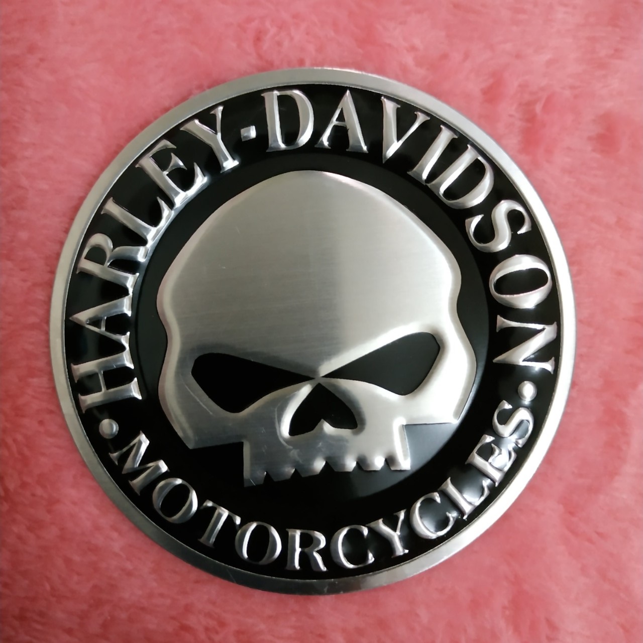 Logo Nhôm Dán Xe Harley Davidson tròn 7.5cm