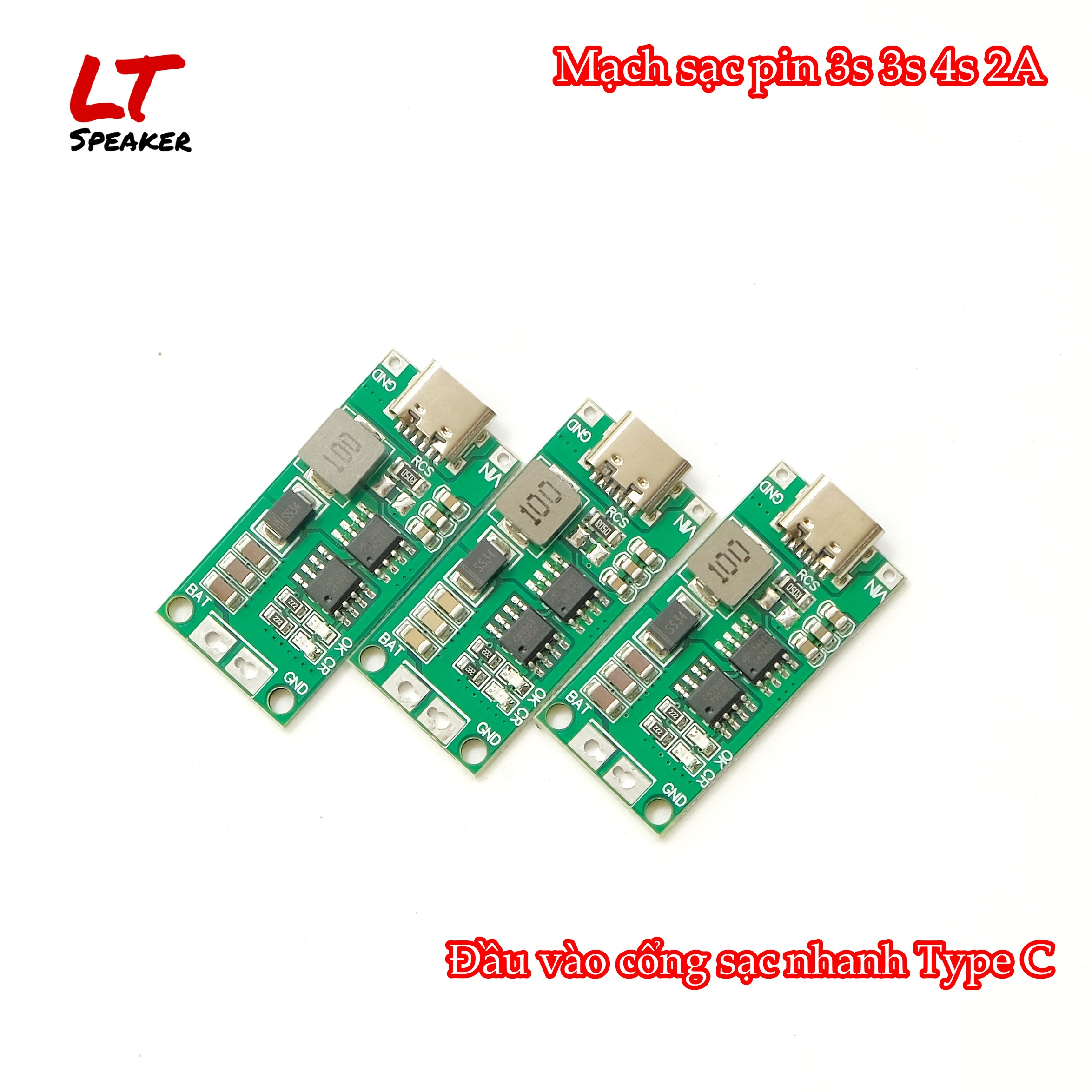 Mạch sạc pin 2s 3s 4s hệ 3.7v dòng 2a đầu vào cổng type c sạc nhanh - lt speaker