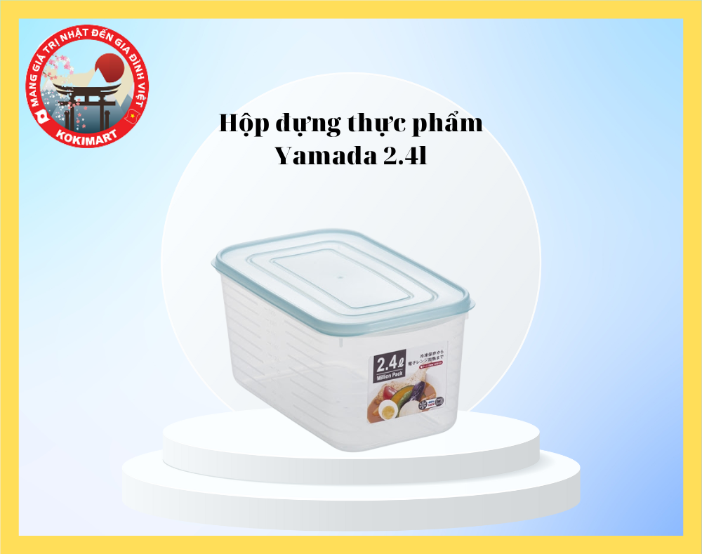 Hộp đựng thực phẩm Yamada 2.4l (xanh) - Hàng nội địa Nhật