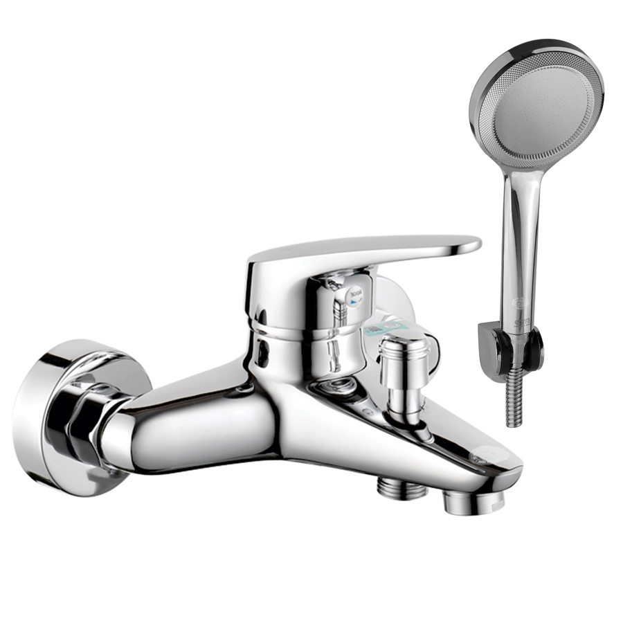 Bộ vòi sen nóng lạnh đồng mạ Chrome Eurolife EL-LOT01 mạ 3 lớp bền bỉ, lớp men không bong tróc theo năm tháng