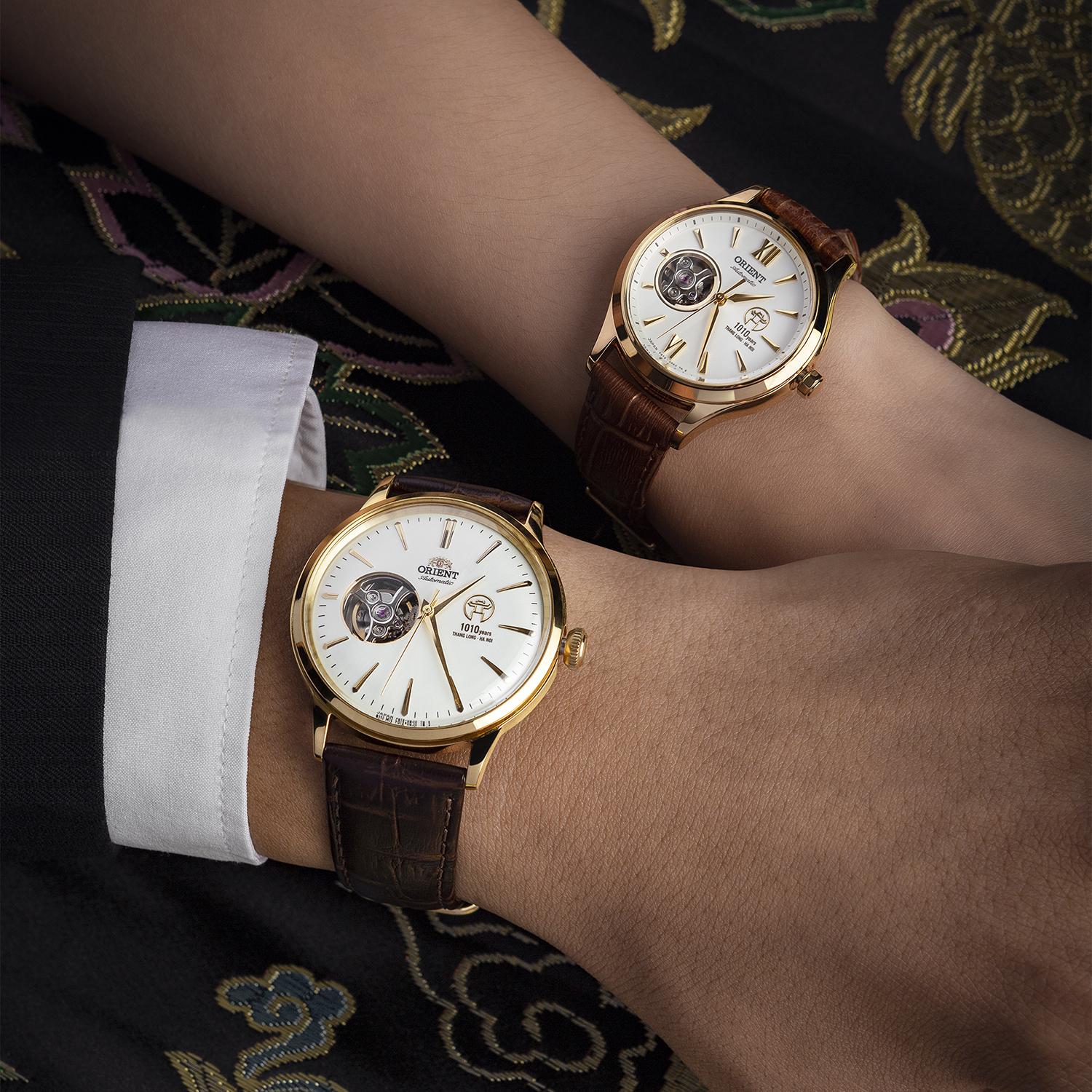 Đồng Hồ,Đồng Hồ Đôi  Orient 1010 SE RA-AG0726S00B & RA-AG0430S00B Automatic Full Box, Thẻ Bảo Hành Toàn Quốc, Dây Da Cao Câp