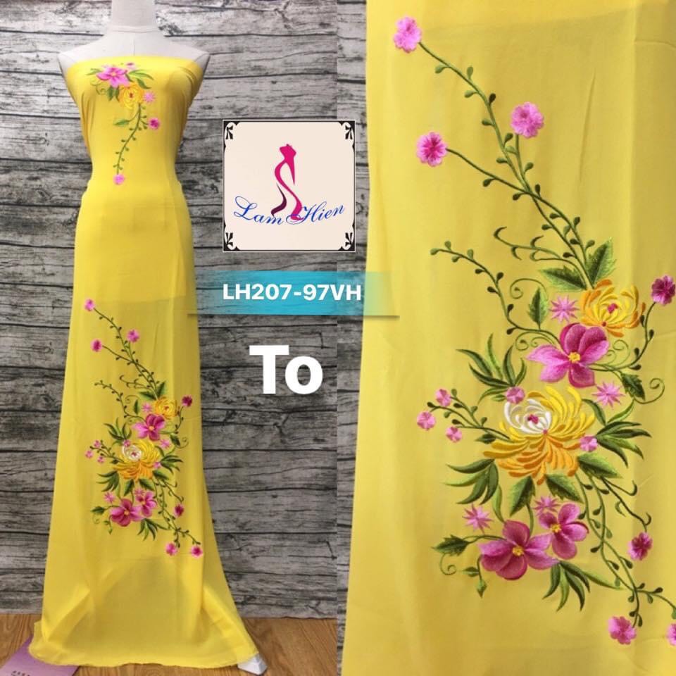 Vải áo dài thêu LH207
