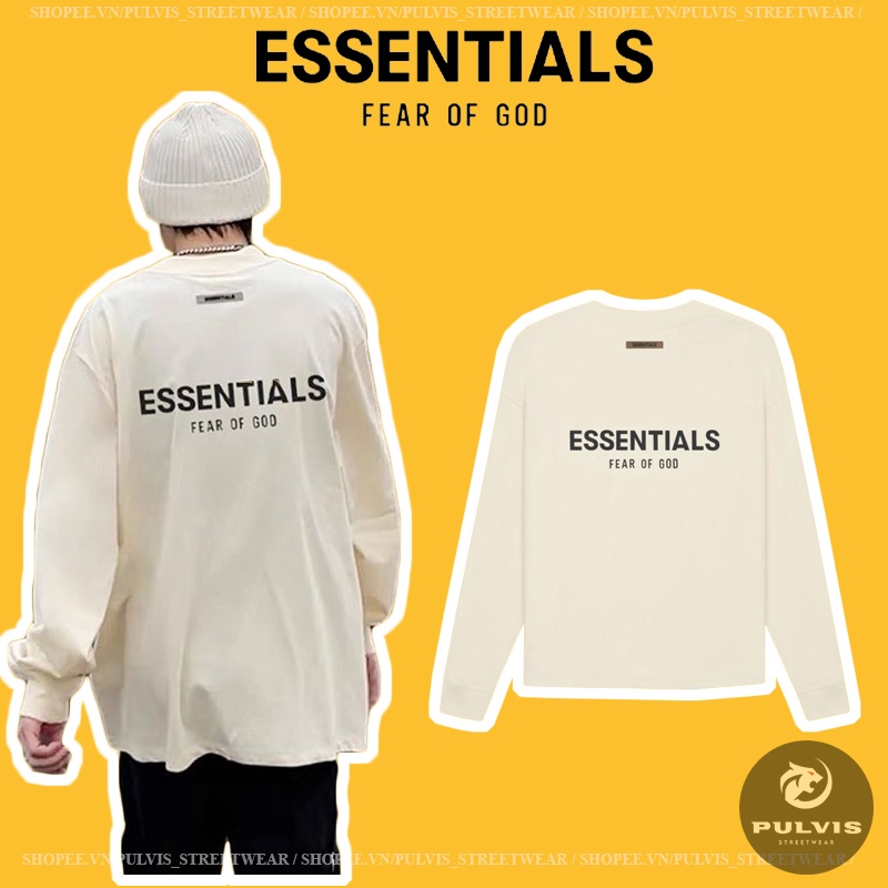 ️[CHỈ 1 NGÀY] - Áo Thun FEAR OF GOD ESSENTIALS Long Sleeve T-shirt SS21 (Cream), áo sweater FOG ESSENTIALS