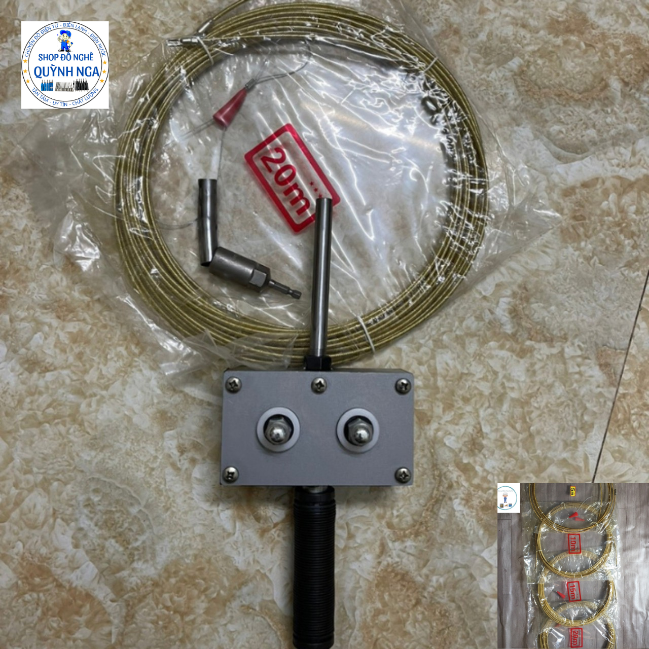 Máy luồn dây điện, xỏ dây điện dây mồi bằng máy khoan