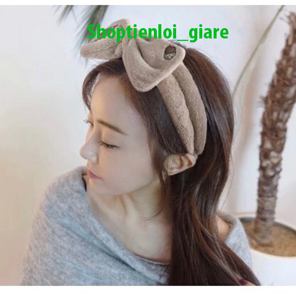 Băng đô Vải nhung THẮT NƠ họa tiết Gấu nâu và những người bạn