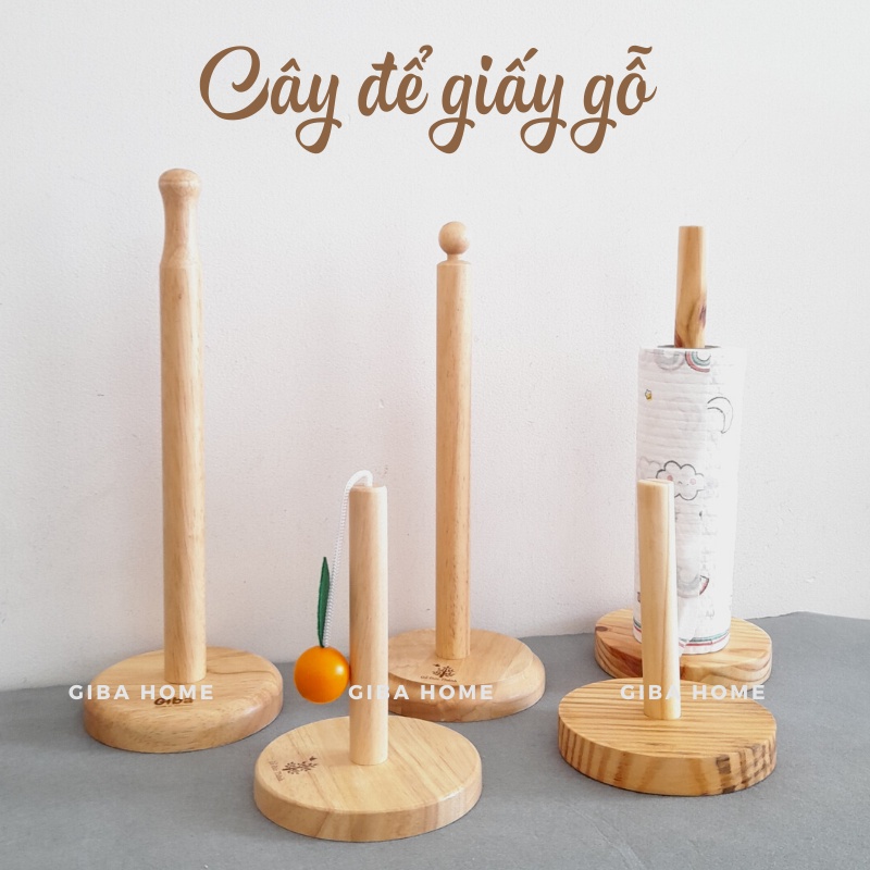 Cây để giấy bằng gỗ, cọc để khăn giấy - GIBA