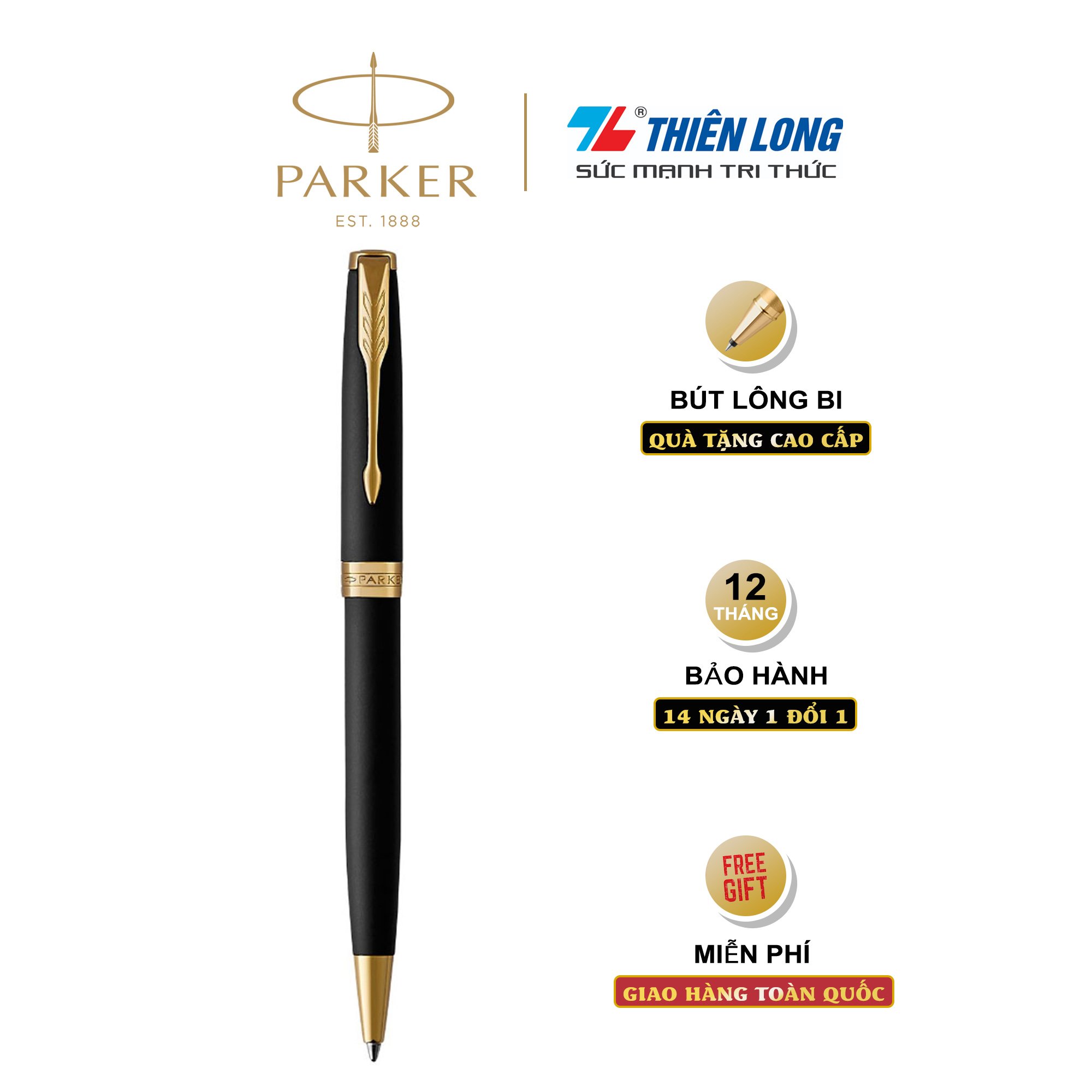 Bút bi cao cấp parker sonnet đ-matte black gt tb-1950876
