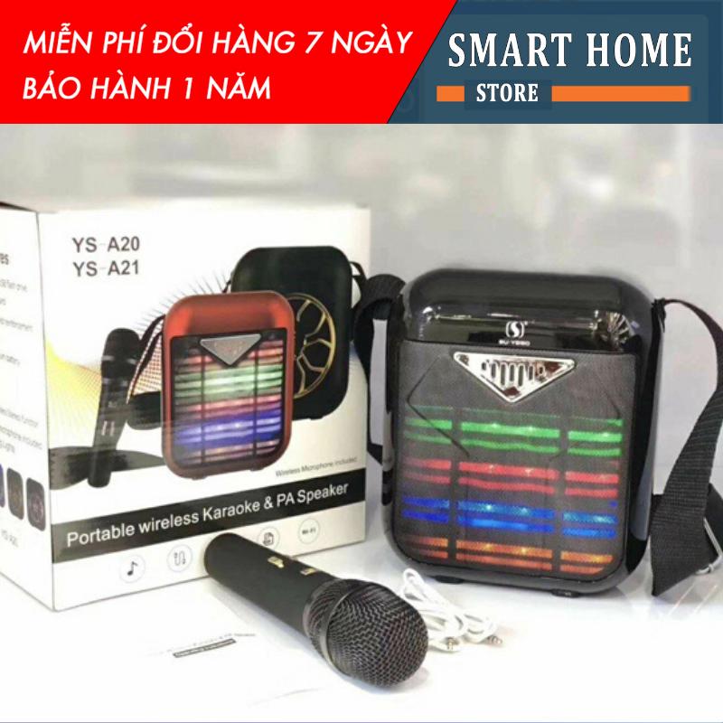 Loa bluetooth Karaoke YS-A20-21 - Xách tay mini di động - Âm thanh mạnh mẽ âm trầm - Tặng kèm mic không giây cao cấp - Loa bluetooth không dây giá rẻ - Loa bluetooth gia đình