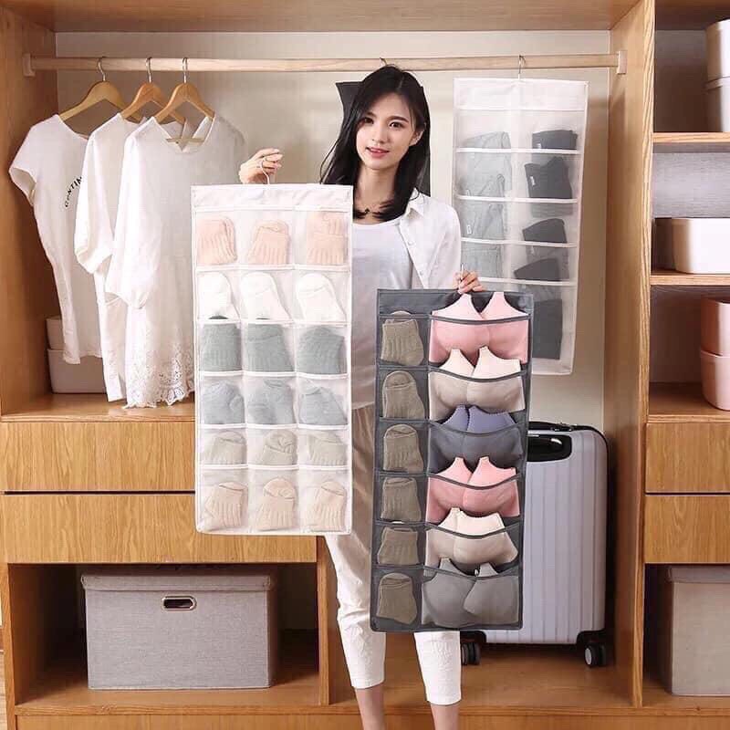 Túi Treo Đồ Lót Treo Tất 2 Mặt 30 Ngăn Tiện Dụng