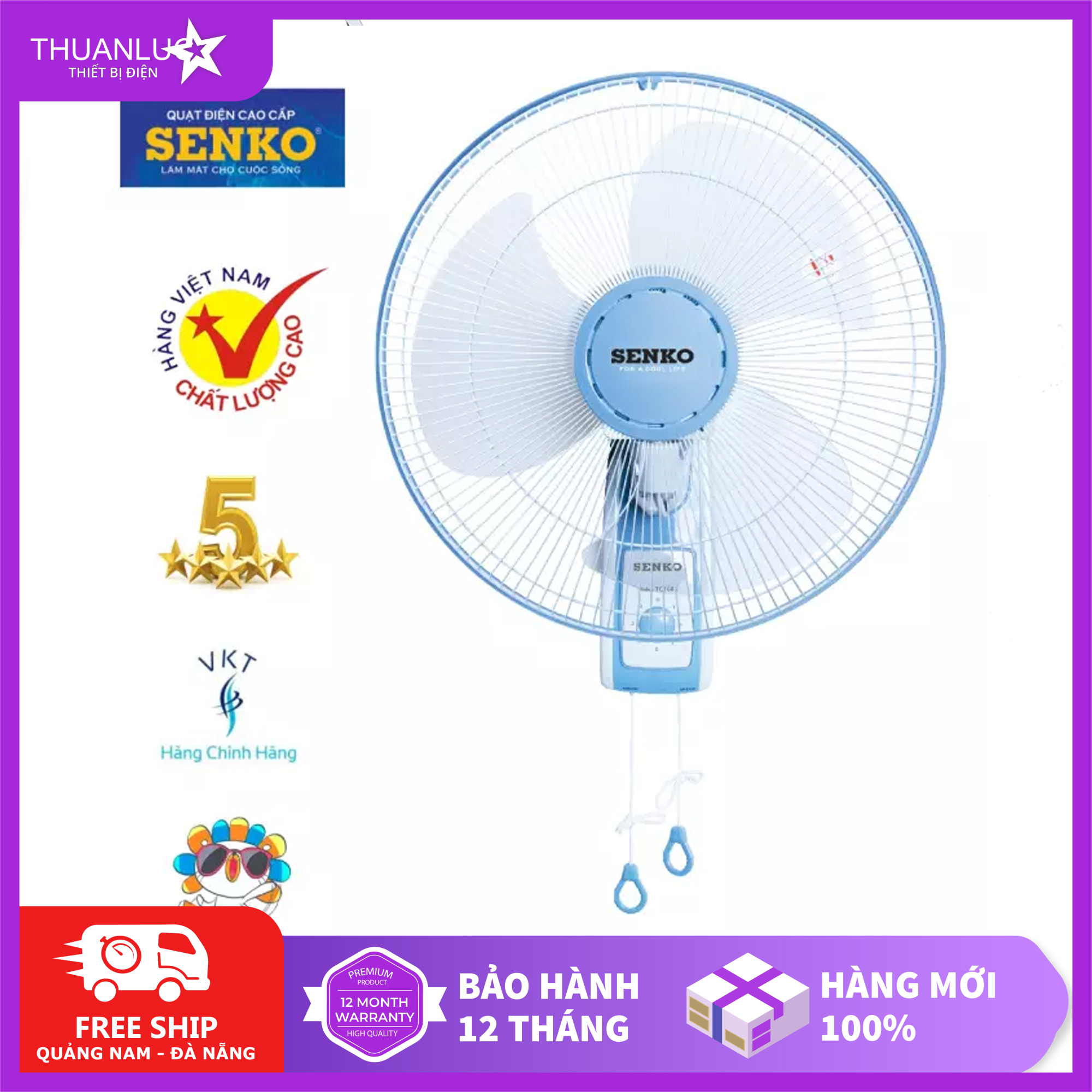 Quạt điện treo tường 2 dây Senko TC1686 - [Mang Gió Thiên Nhiên Về Tổ Ấm]