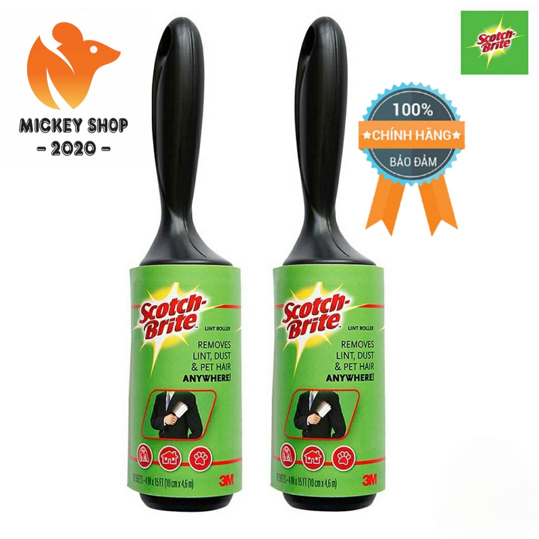 Gói 1+1 cây lăn bụi scotch brite 3m lớn - 836r-30