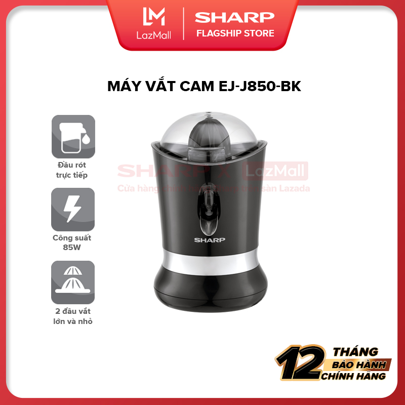 Máy Vắt Cam Cao Cấp Sharp EJ-J850-BK [Kiểu Dáng Gọn Đẹp, Dễ Dàng Vệ Sinh, Hiện Đại Dùng Đẹp Trong Mọi Không Gian] Hàng Chính Hãng Bảo Hành 12 tháng
