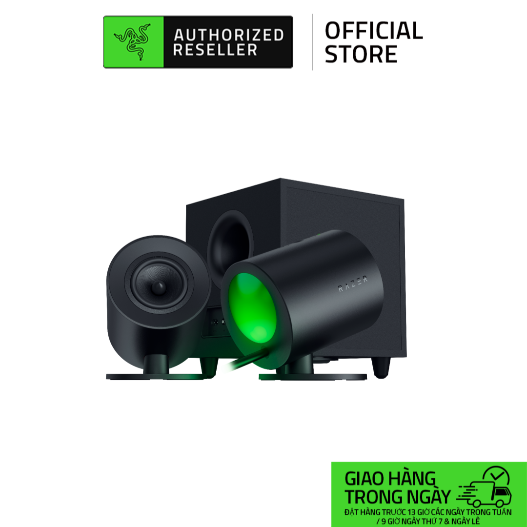 Loa gaming razer nommo v2 | usb type c to usb type a - bluetooth | thx spatial audio | driver toàn dải | sub trầm mạnh
