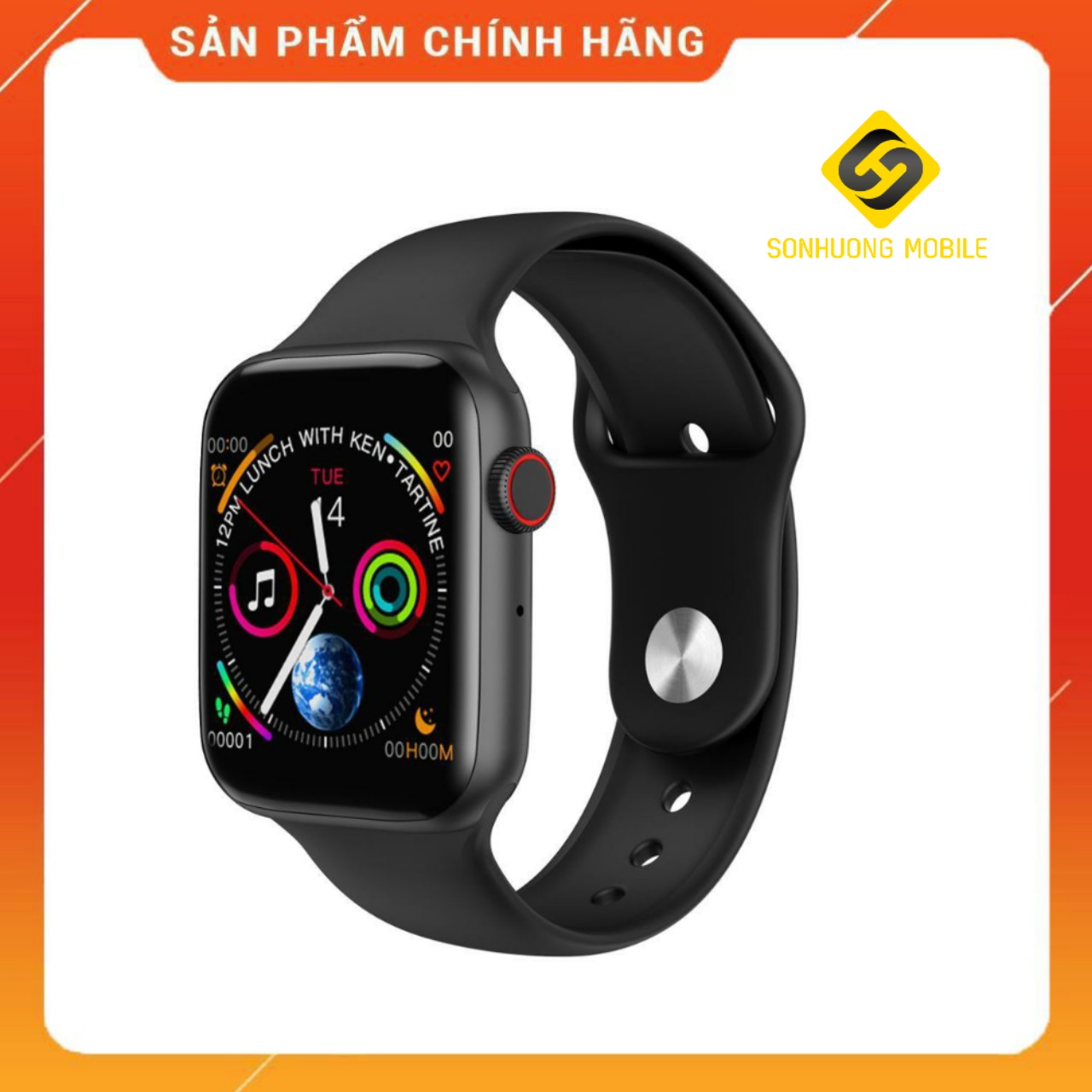 Đồng hồ thông minh giao diện Apple Watch SH W34 cảm ứng kết nối Bluetooth kiểu dáng hiện đại thời trang