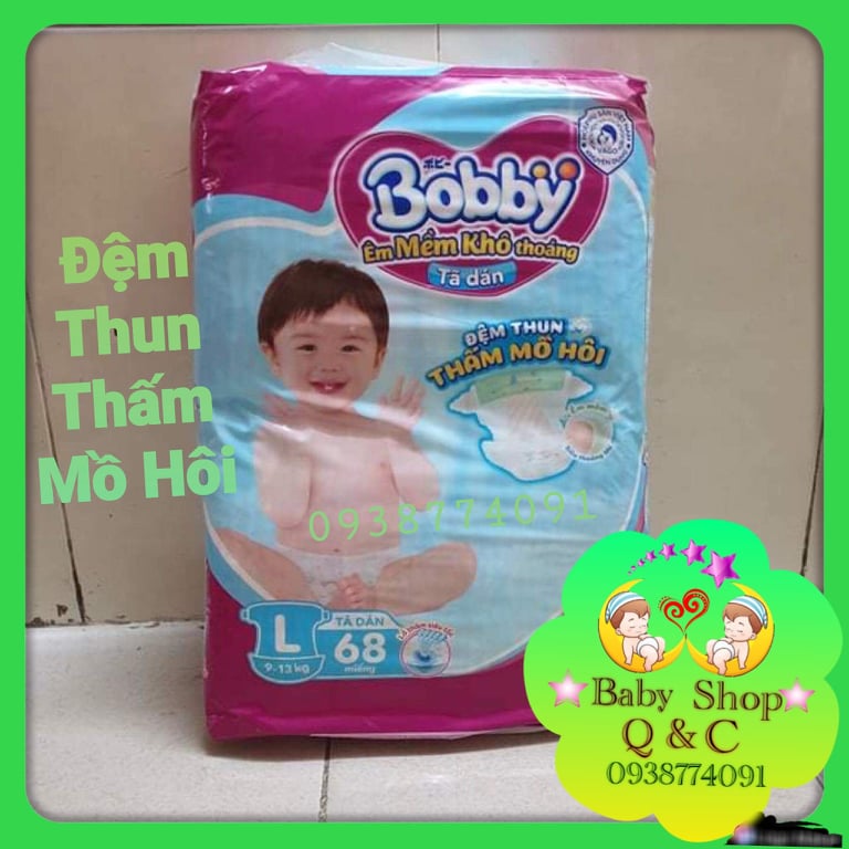 [HCM]́́́́**MẪU 2020**TÃ DÁN BOBBY ĐỆM THUN THẤM MỒ HÔI SIÊU THOÁNG SIZE L68 MIẾNG