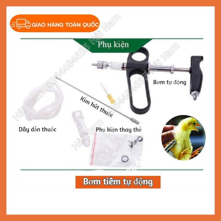 Xilanh tiêm tự động cho gà,ngan,vịt , tự động hút thuốc tiêm , điều chỉnh được ml