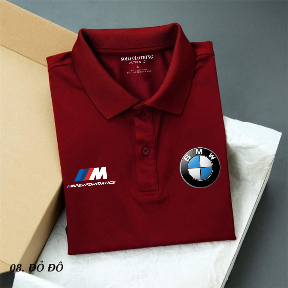 Áo polo nam  cotton SOHA CLOTHING form slimfit, áo logo xe hơi BMW, chất liệu thoáng mát, mềm mại, thấm hút mồ hôi tốt | PLmec - 8