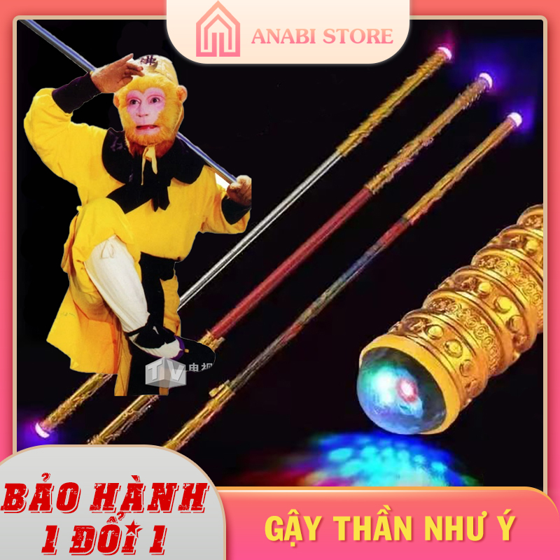 Gậy Thần Như Ý Tôn Ngộ Không Có Thể Kéo Dài Thu Ngắn, Có Đèn 2 Đầu Và Nút Bấm Gậy Bung Ra Cực Chất Anabi