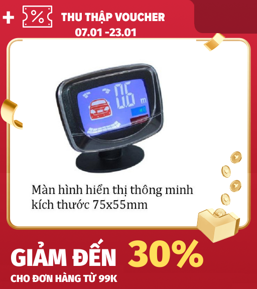 Cảm biến trước sau 8 mắt lùi tiến thông minh màn hình LCD cảnh báo âm thanh kèm mũi khoan