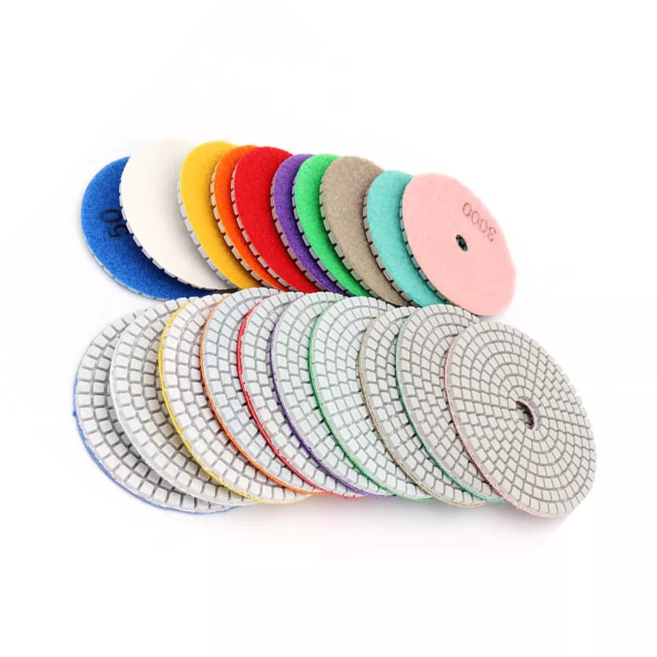 Đầu số đánh bóng đá - Lá số, nỉ số đánh bóng đá Granite, Marble phi 100mm