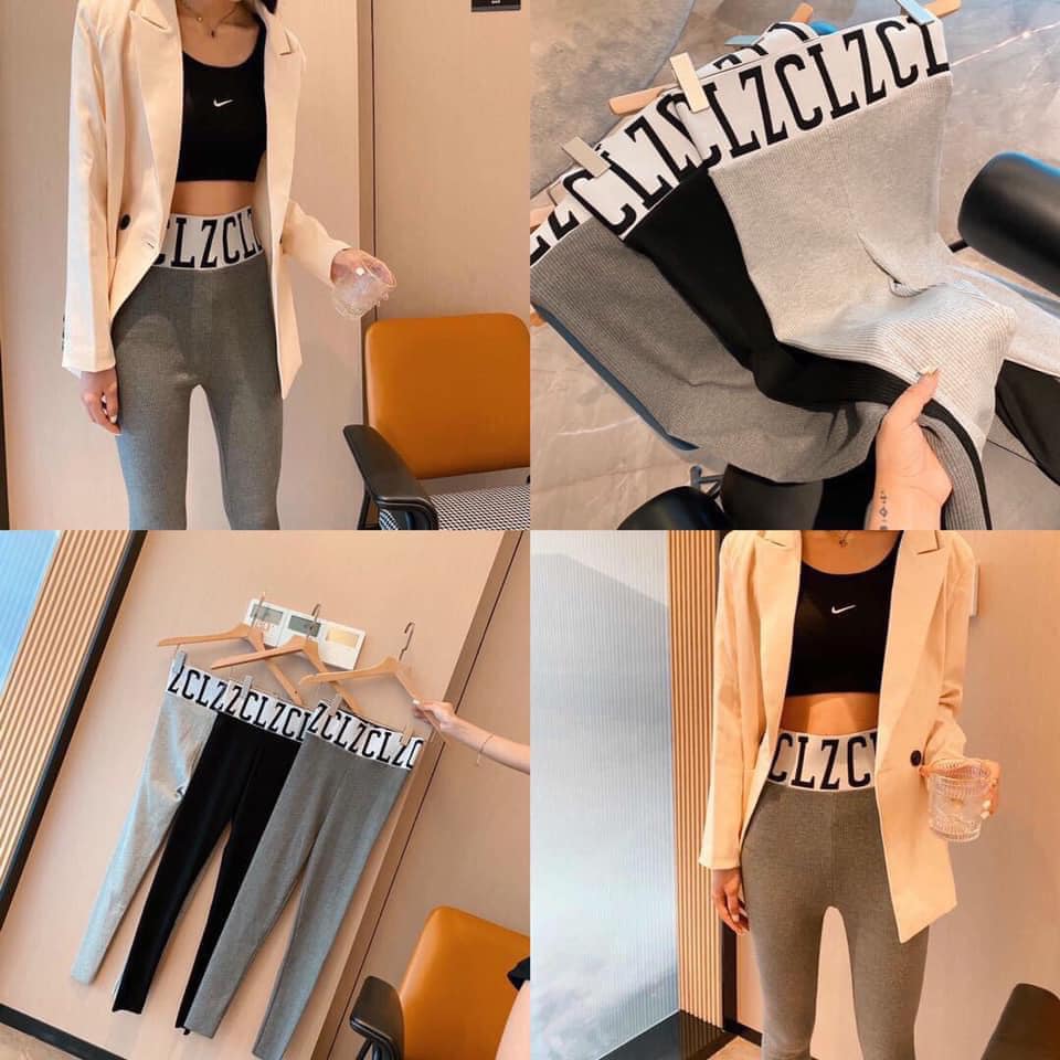 (ảnh thật quần legging len tăm cạp cao chữ tôn dáng, thời trang 1993