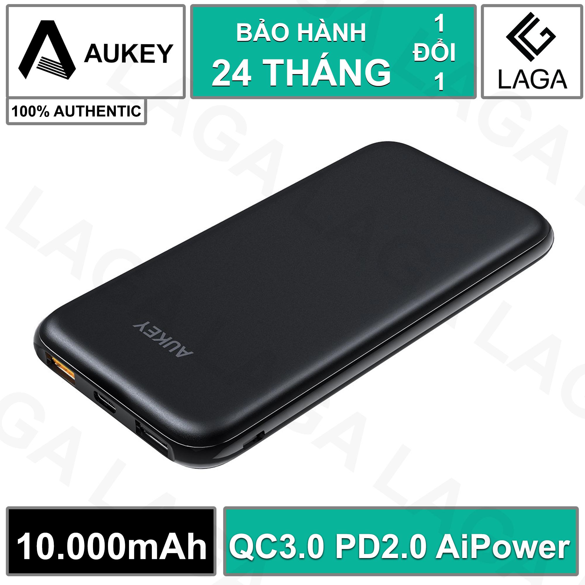 Pin sạc dự phòng aukey 10000mah quick charge qc 3.0 power delivery pd 2.0 aipower - pb-y13
