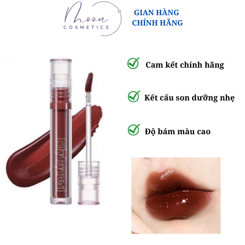 Son tint bóng lilybyred 08 burnt brick - đỏ nâu gạch, son lilybyred 08
