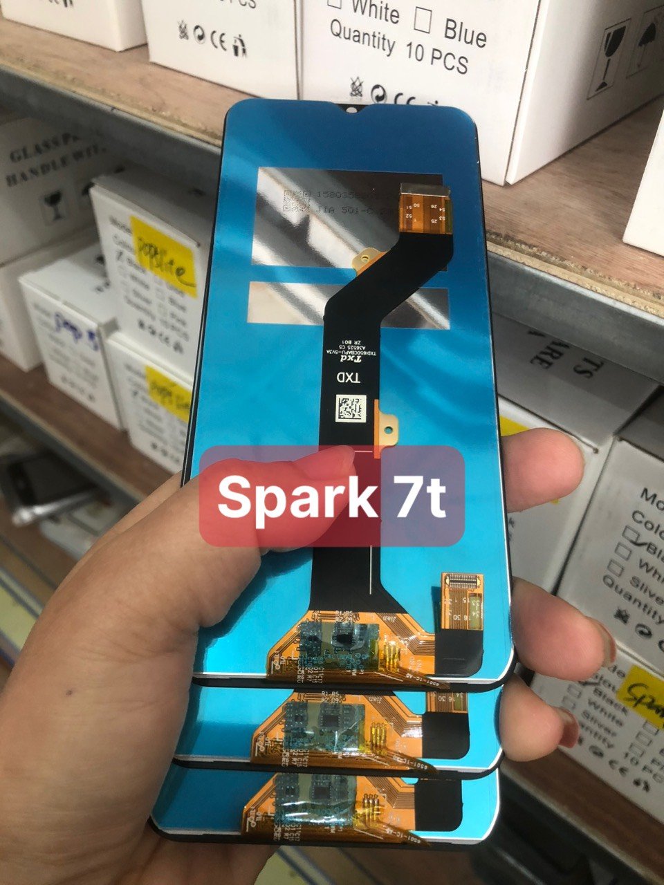 Màn hình zin new Tecno Spark 7T , nguyên bộ màu đen