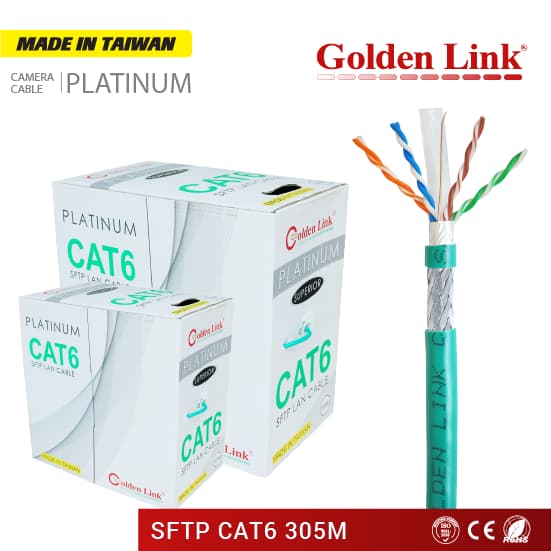 DÂY CÁP MẠNG GOLDEN LINK PLATINUM SFTP CAT 6 (BÁN THEO MÉT 5M/10M/15M/20M)