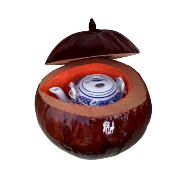 Bình ủ trà trái dừa / Bình trà 0,4 - 0,7 lít / Giữ ấm từ 3 - 6 giờ / Sản phẩm sản xuất thủ công / Xưởng sản xuất tại Bến Tre [Chuyên Cho Người Dùng Trà Bắc]