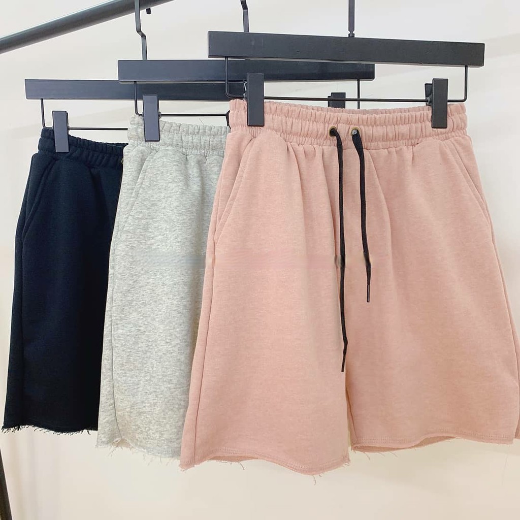 Quần Short Nỉ Rách Gấu Unisex