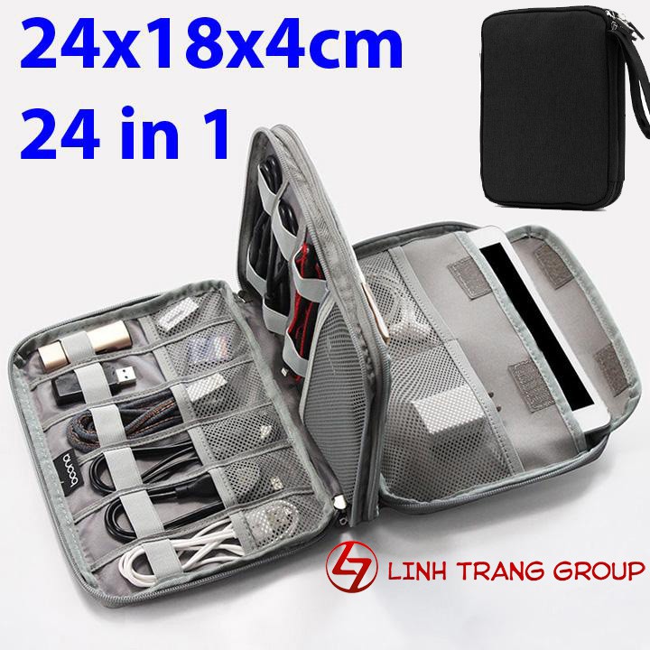 Túi đựng phụ kiện đa năng Baona 24 in 1 BN-D002, đựng ĐT, tai nghe, cáp, sạc, USB... - Oz46