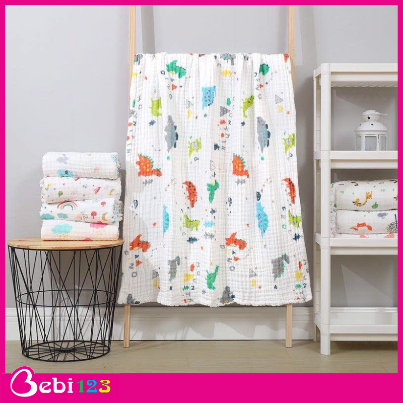 Chăn, mền, khăn tắm xô nhăn sợi tre 6 lớp Kiluta cho bé yêu 110x110cm