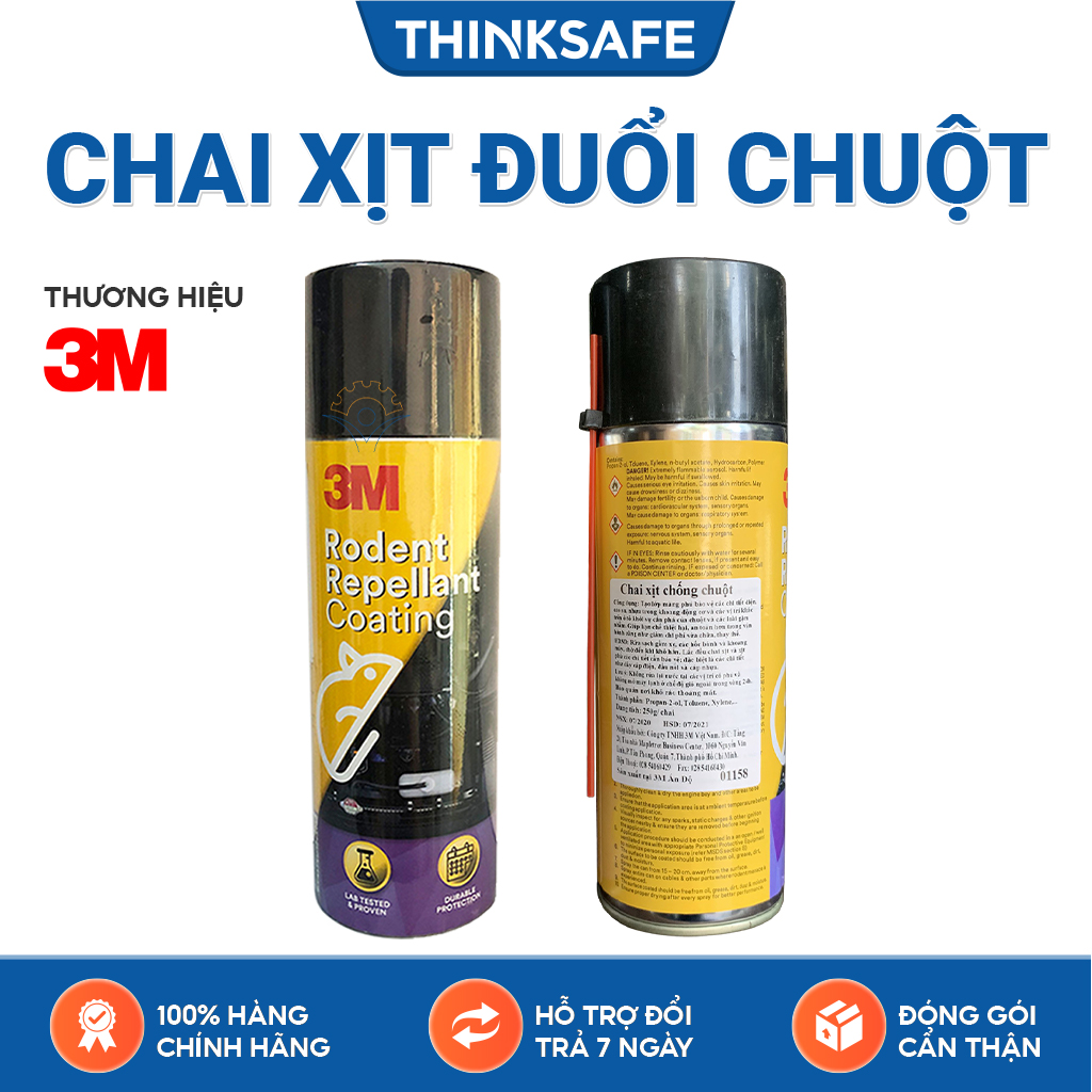 Chai xịt chống chuột 3M Rodent Repellant Coating. Bình xịt đuổi chuột khỏi động cơ xe 250g Thinksafe