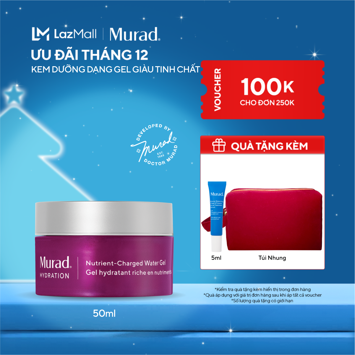  Kem dưỡng ẩm dạng gel giàu Tinh chất Murad Nutrient-Charged Water Gel 50ml 