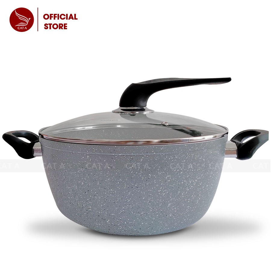 Nồi Chống Dính Vân Đá Cẩm Thạch Bằng Nhôm Cao Cấp Có Nắp Đậy- Tiện Lợi, Đa Năng, Phù Hợp Với Mọi Gia Đình [Tffp-577-28]
