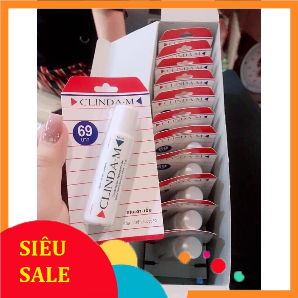 Serum chấm mụn clinda m thái lan 15ml khử mụn cám , mụn đầu đen , mờ thâm sẹo hiệu quả