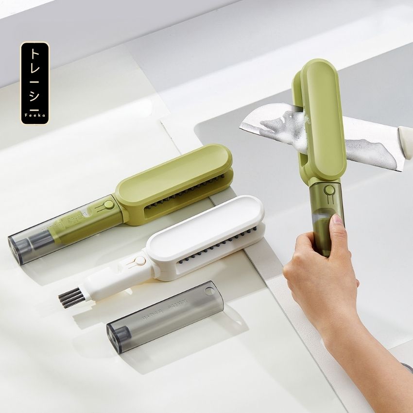 Chổi cọ rửa dao đũa kết hợp mài dao, cây cọ nắp rửa bình sữa chuyên dụng 4 chức năng trong 1