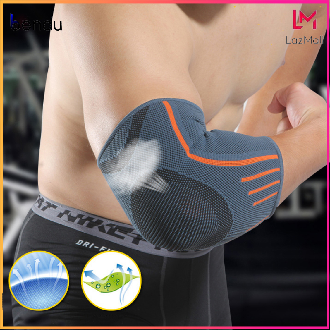 Băng bảo vệ khủy tay Bendu PK5002 hàng chính hãng - Bó gối bảo vệ khủy tay chun (1 đôi), băng chun tập thể thao, băng tập gym