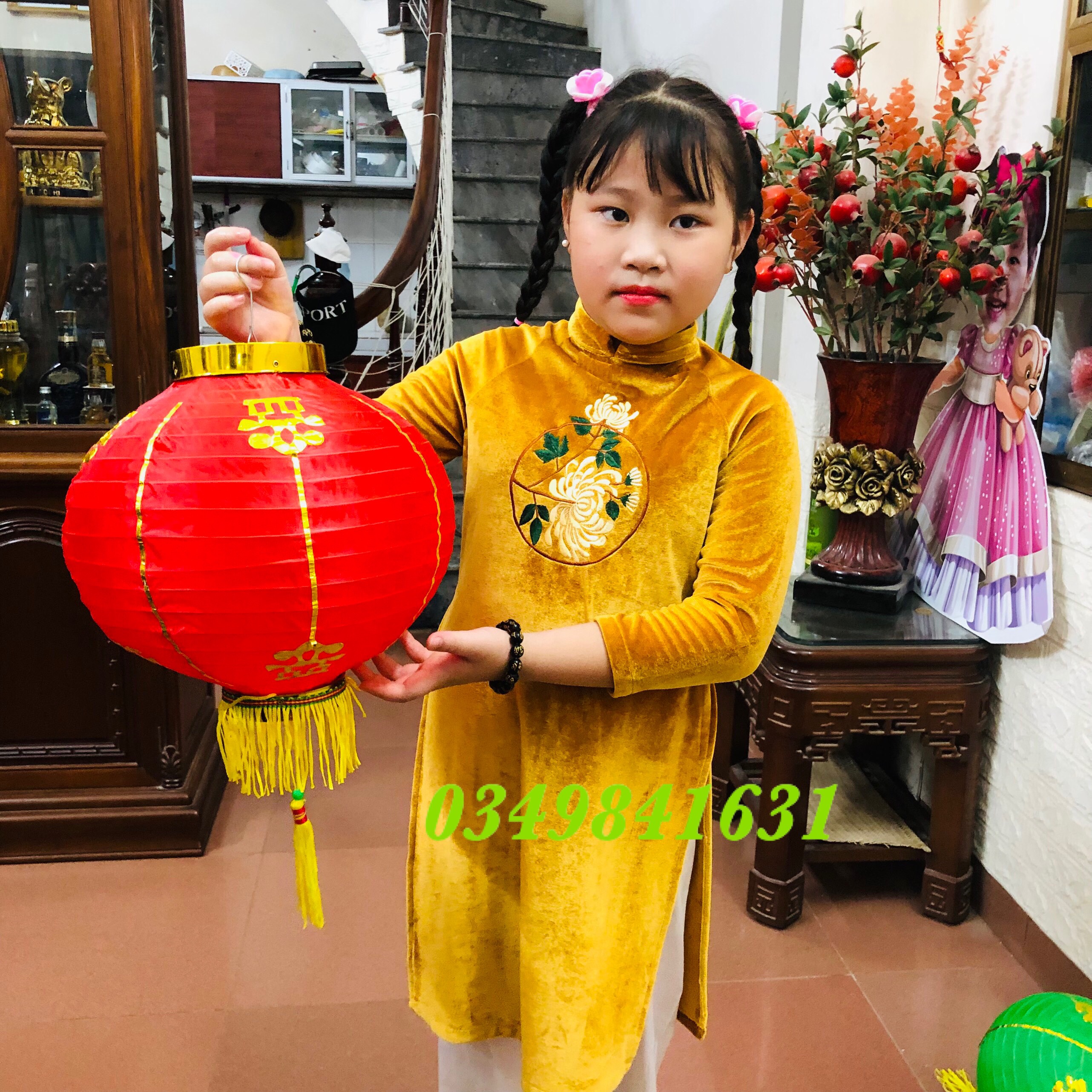Đèn lồng vải tròn đỏ D20/25/30/40cm có tua trang trí tết, lễ hội ngoài trời